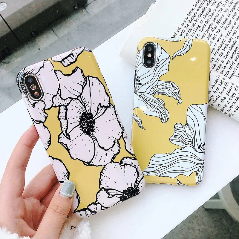 Чехлы Boucho для телефонов iPhone X XR XS Max винтажные цветочные чехлы силиконовый