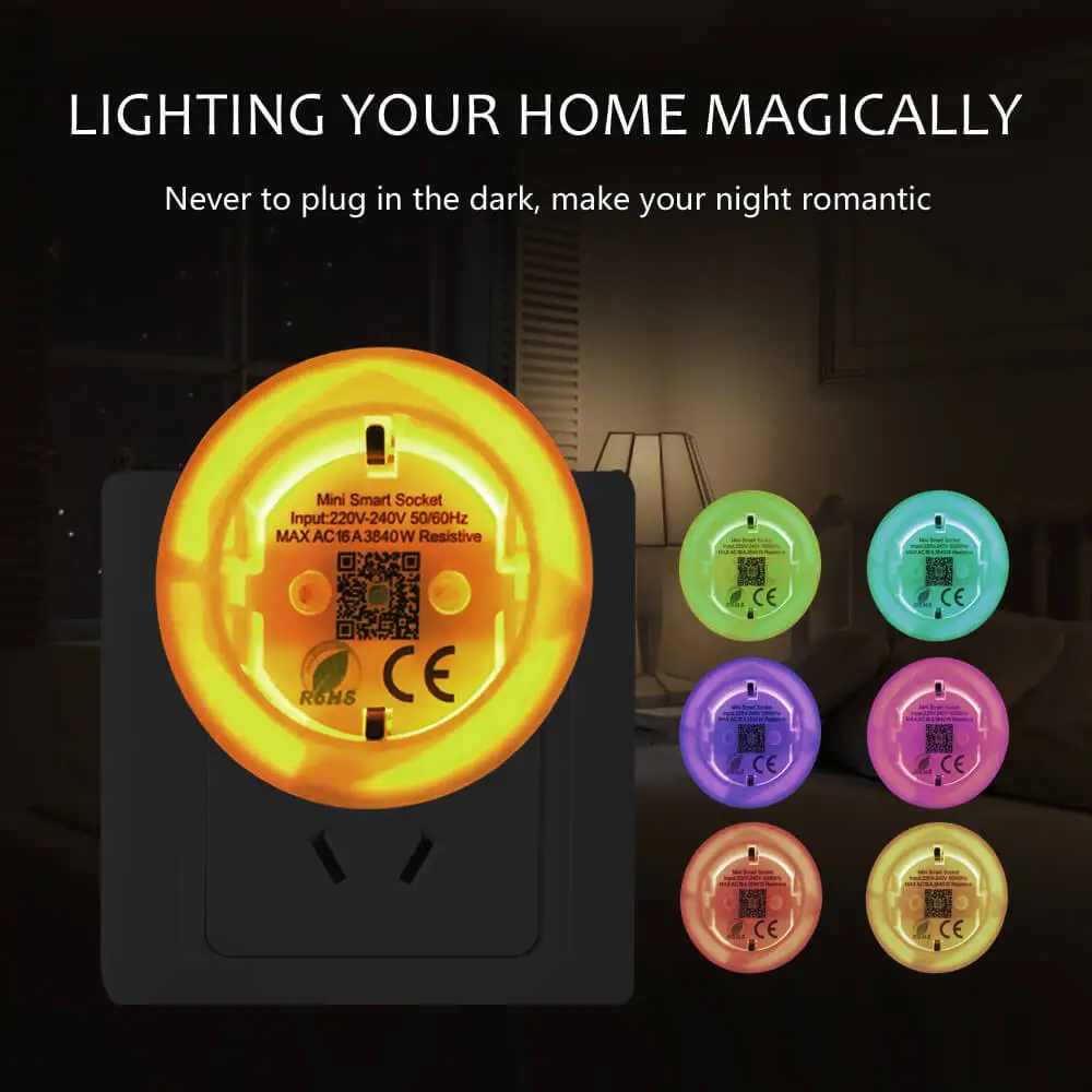 Tuya умная вилка RGB лампа для сцены wifi мобильный телефон переключатель