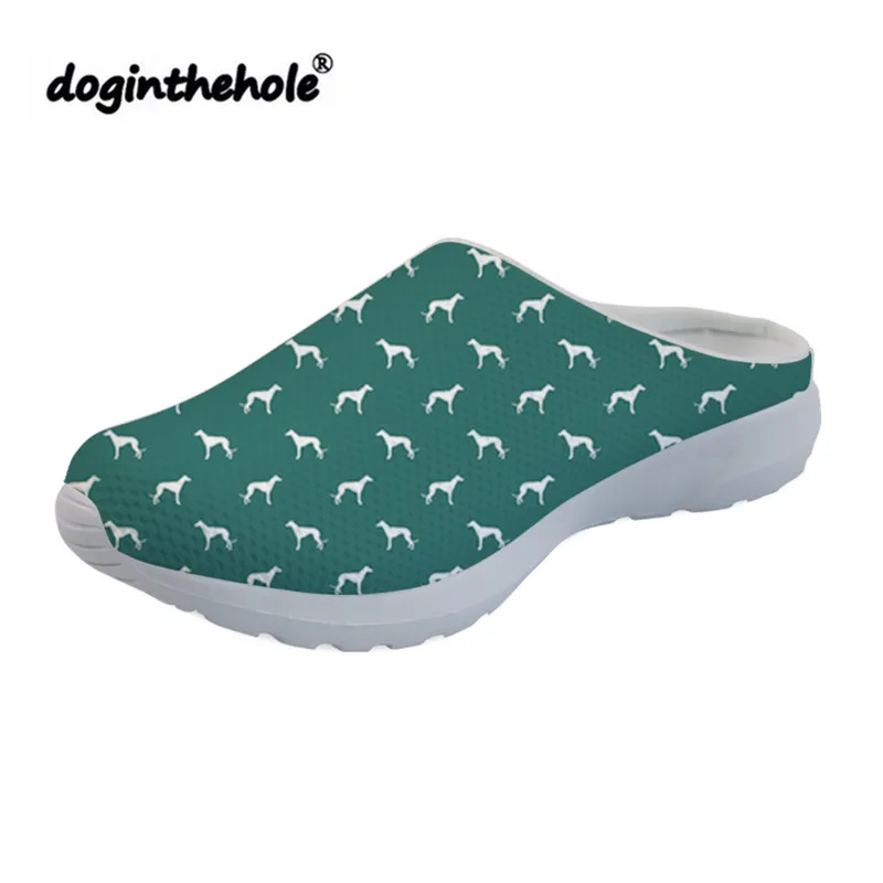 Doginthehole/женские сабо; спортивные сандалии; собака породы борзая; силуэт; летняя пляжная обувь для женщин; сетчатые уличные тапочки; - Цвет: Композитный материал