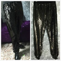 2019 limited cotton polyester loose broadcloth high spring new women trousers full sequins fashion pants slim waist belt female