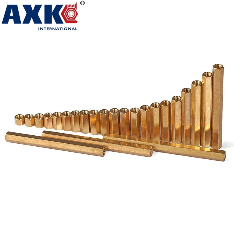 2021 Parafusos Axk 100pcs Thread M2 M2.5 Hex Brass Standoff Spacer Female To Spacing Screws Long Nuts L=5/6/8/10/12/15/20/25mm |