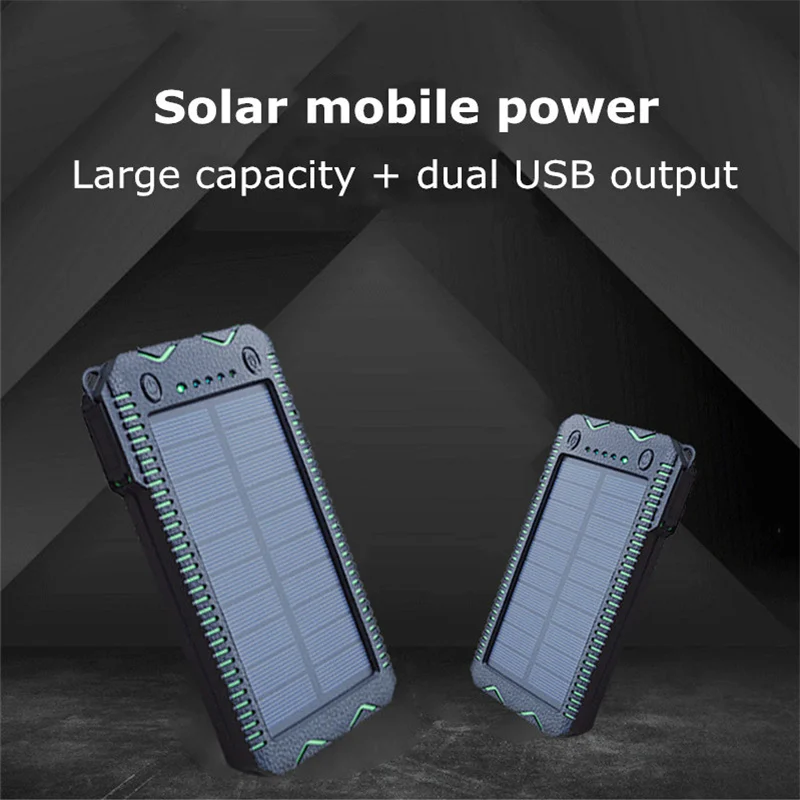 NTSPACE Солнечный Мощность банк Водонепроницаемый 10000mAh Солнечное Батарея Dual USB