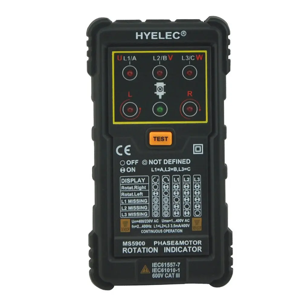 Phase Sequence Motor Rotation Direction Detector Electrical Professional Products Safty For Home Industorial Use | Инструменты