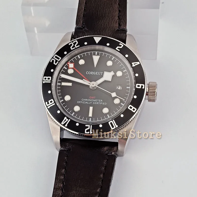 41 мм черный стальной ремешок nouvelle автоматический мужской режим faux chronographe Classique pour
