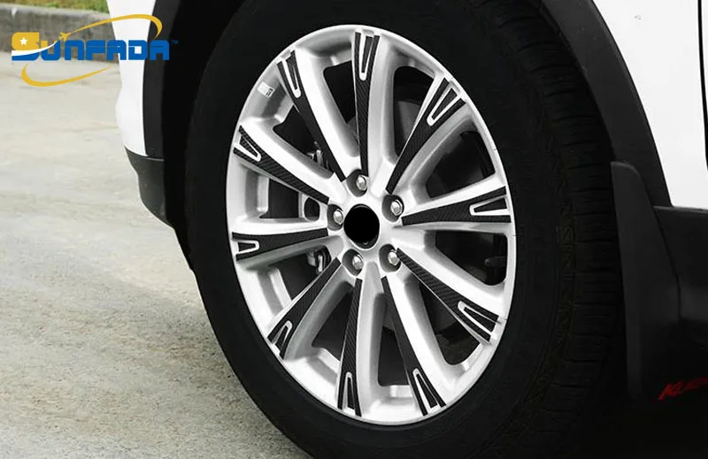 SUNFADA 18 дюймов черный ступица колеса углеродного волокна автомобильные наклейки