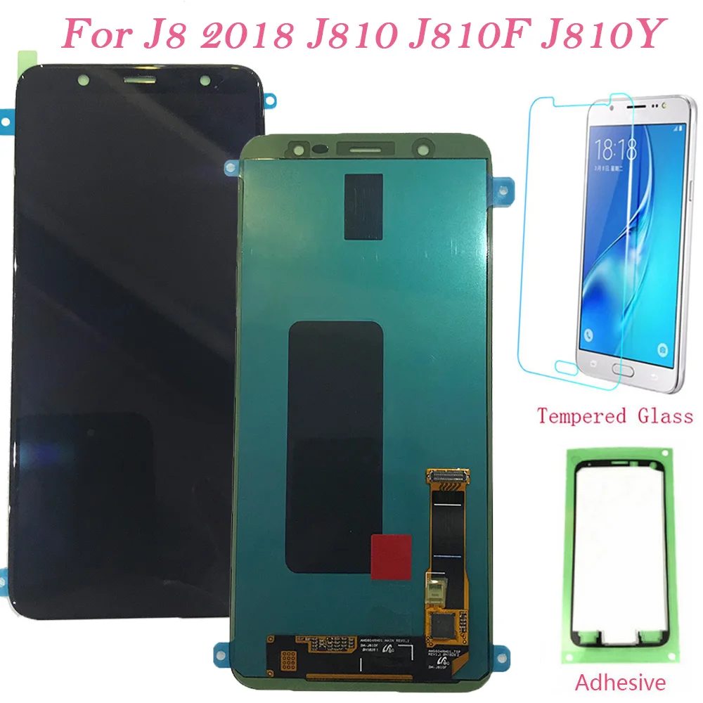 Тестовый ЖК экран для Samsung Galaxy J8 2018 J810F дигитайзер сенсорного экрана дисплей J810