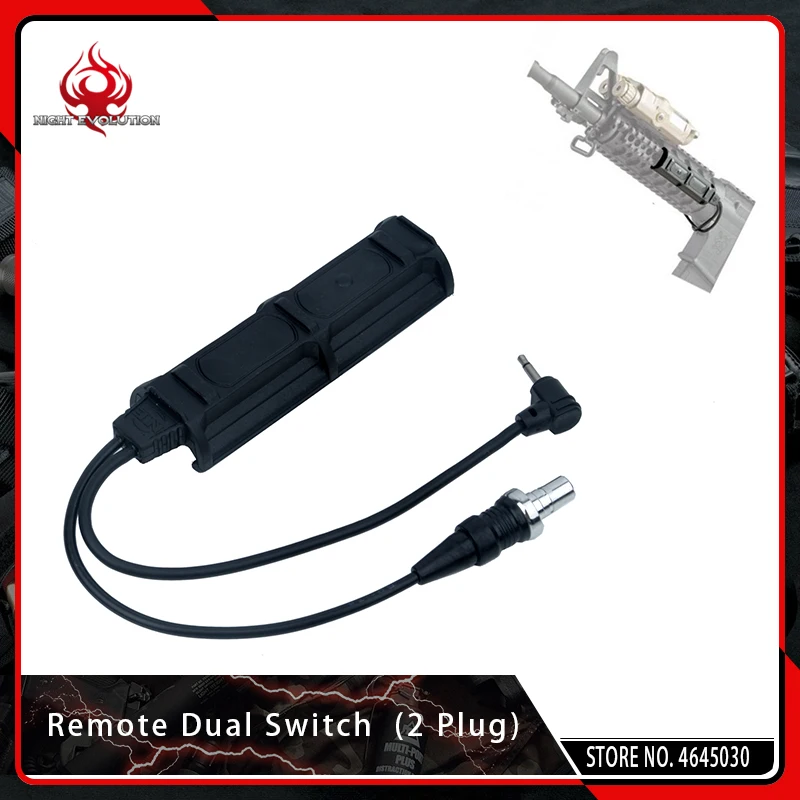 

Night Evolution Softair Tactical Remote Dual Switch 2 Plug Military Pressure Pad Switch Flashlight PEQ 15 Airsoft Switch