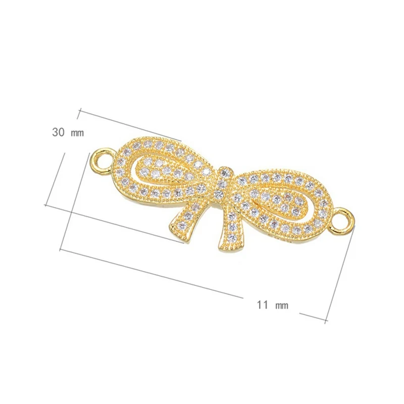 Supplier for jewelry Findings &amp Components Micro Pave CZ bow-knot connectors making fit women bracelet necklaces | Украшения и