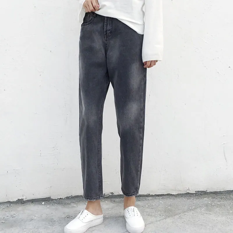 Женские джинсовые шаровары Осень-зима 2017 на молнии со средней талией свободные