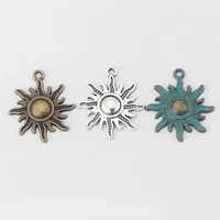 20pcs verdigris patina celestial sun charms pendant for diy earring necklace jewelry making