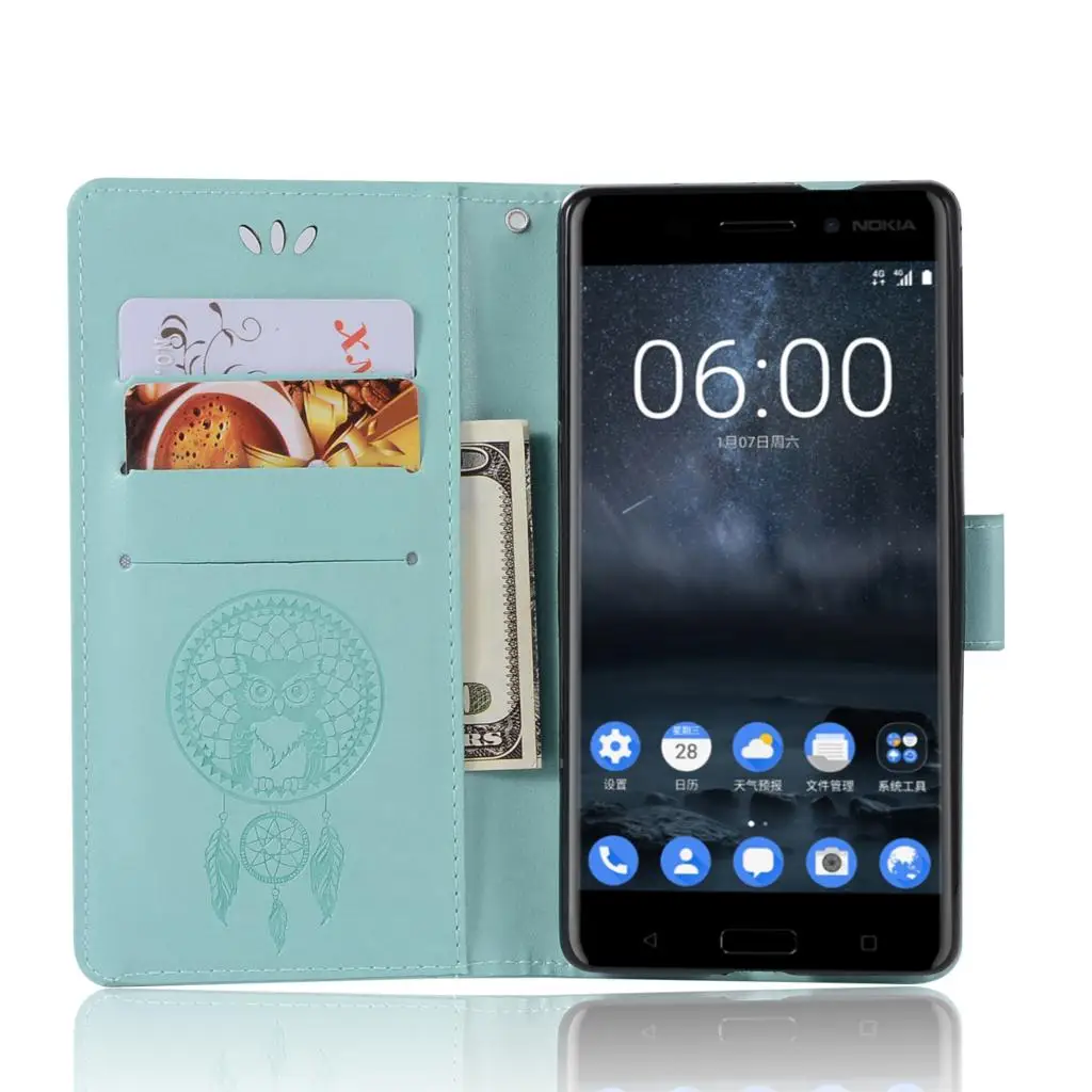 Сова Тиснением Бумажник чехол для Nokia3 TA 1020 1032 кожаный флип Nokia N3 N 3 крышку