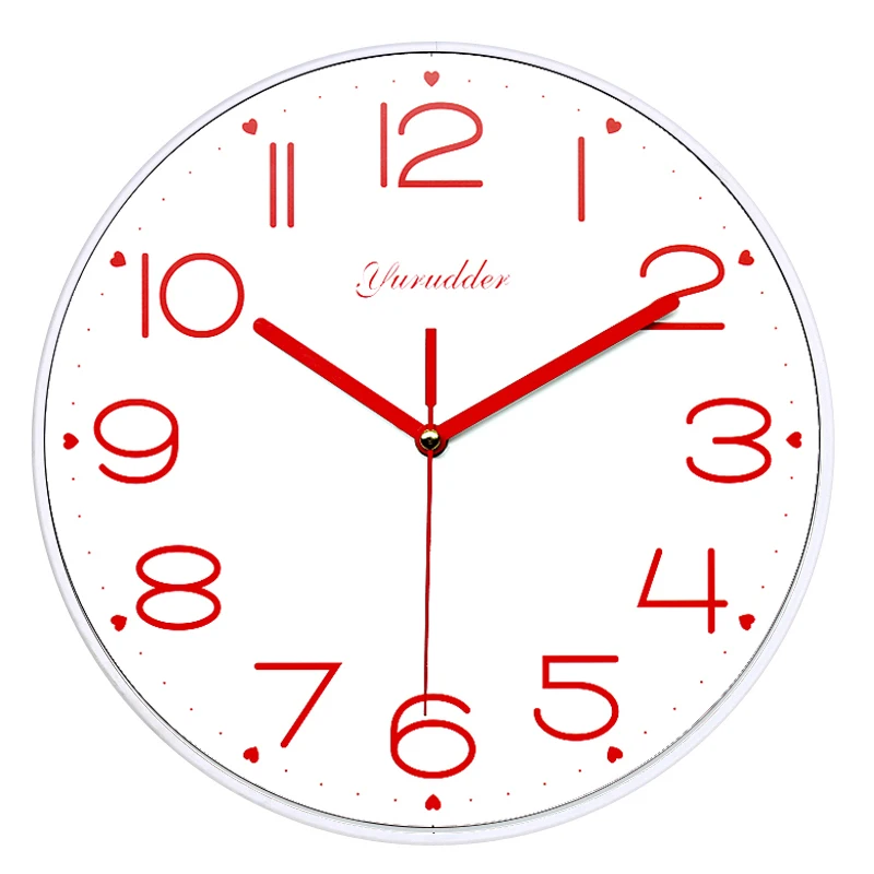 Новое поступление настенные часы без рамки MDF современные милые сердца красные