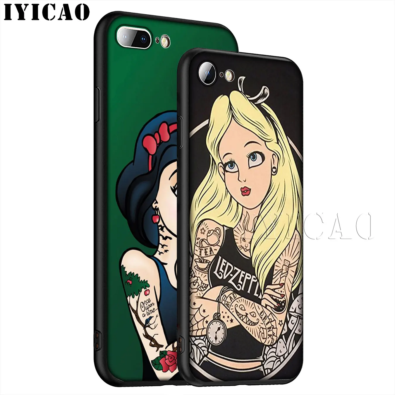 IYICAO Tattooed Алиса Ариэль Жасмин Принцесса мультяшный Мягкий силиконовый чехол для