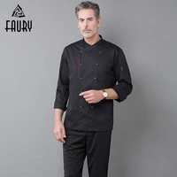 mens new wholesale kitchen work clothing top restaurant cooking jacket master chef waiter uniform coats cuisine overalls outfit