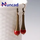 Серьги-подвески из керамики в богемном стиле, модные женские серьги из сплава с красными и синими керамическими бусинами, ювелирные изделия