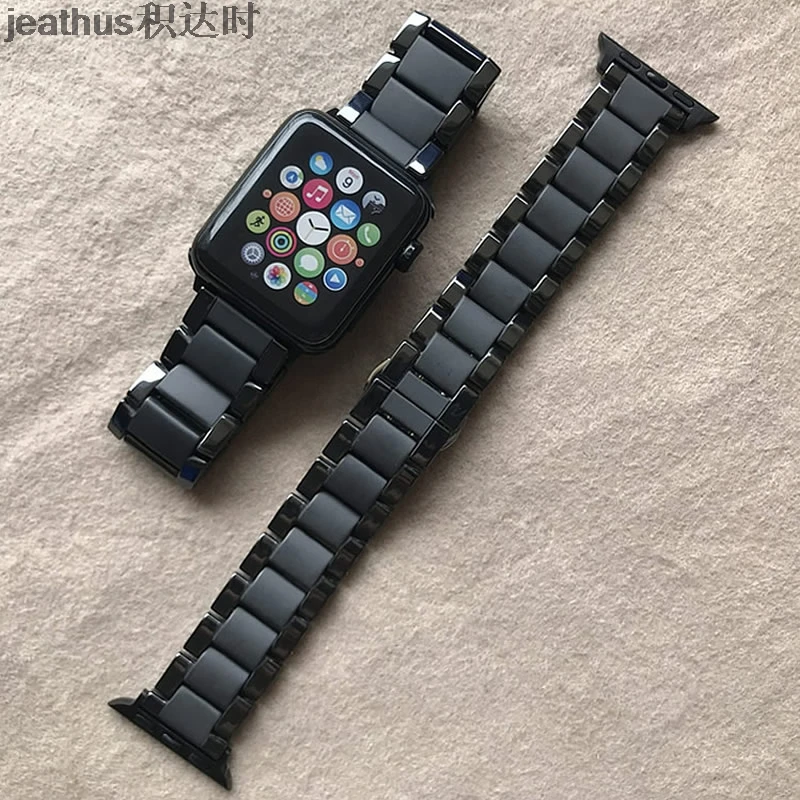Ремешок для часов Jeathus сменный apple watch 1 2 3 4 керамический ремешок iwatch новый модный