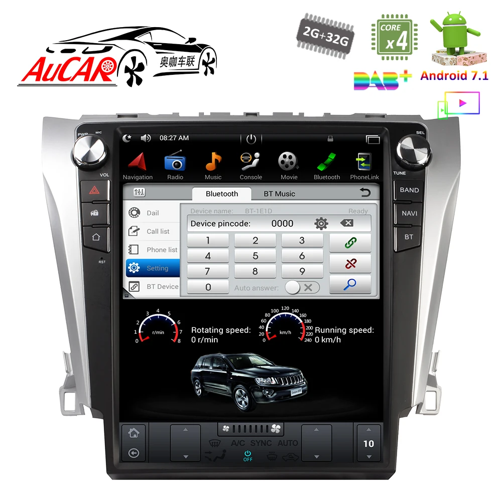 2 DIN Android 8 1 12 "Tesla Style для Toyota Camry автомобильное радио мультимедийный 2015 din