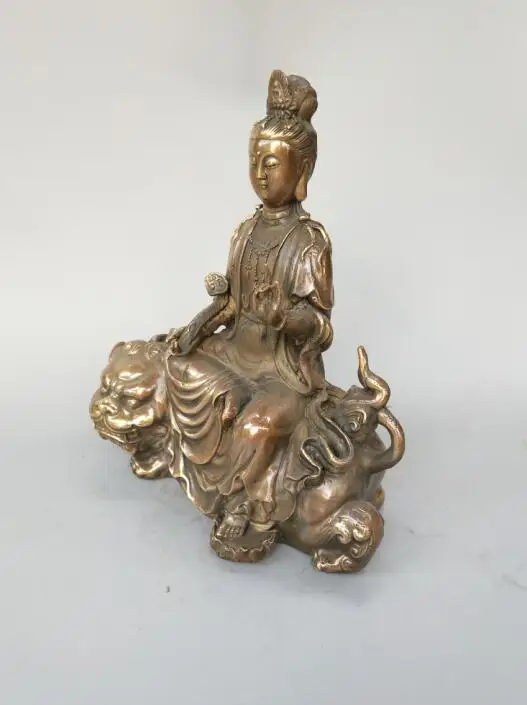 Китайская орхаизная латунь Samantabhadra статуя Будды Бодхисаттва|Статуи и скульптуры|