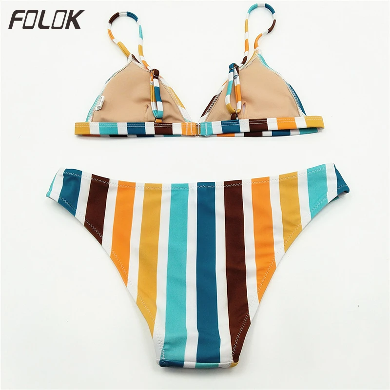 Купальник с эффектом пуш-ап бикини высоким вырезом 2019 женская одежда для купания