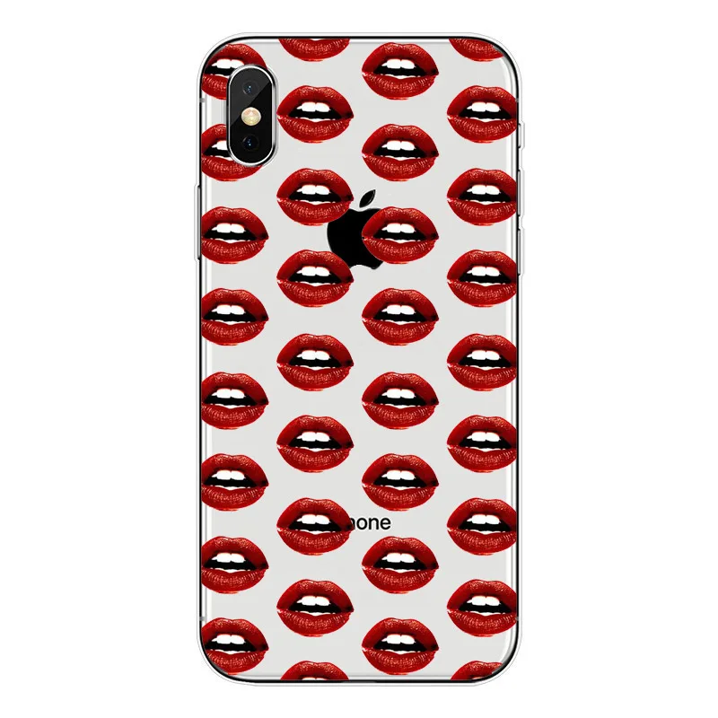 Phone Case Sexy Girl Kylie Jenner Lips Kiss Clear Silicon Soft TPU Coque Cover For Apple iPhone X 5 5S SE 6 6s 7 8 Plus shell |