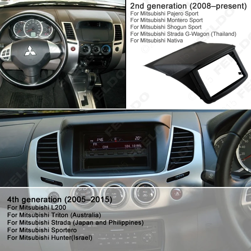 FEELDO 2DIN радиоприемник DVD стерео панель монтаж комплект отделки рамка для Mitsubishi Pajero