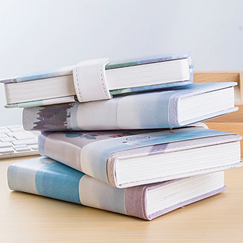 Милые канцелярские принадлежности кожаный блокнот пустые цветные страницы