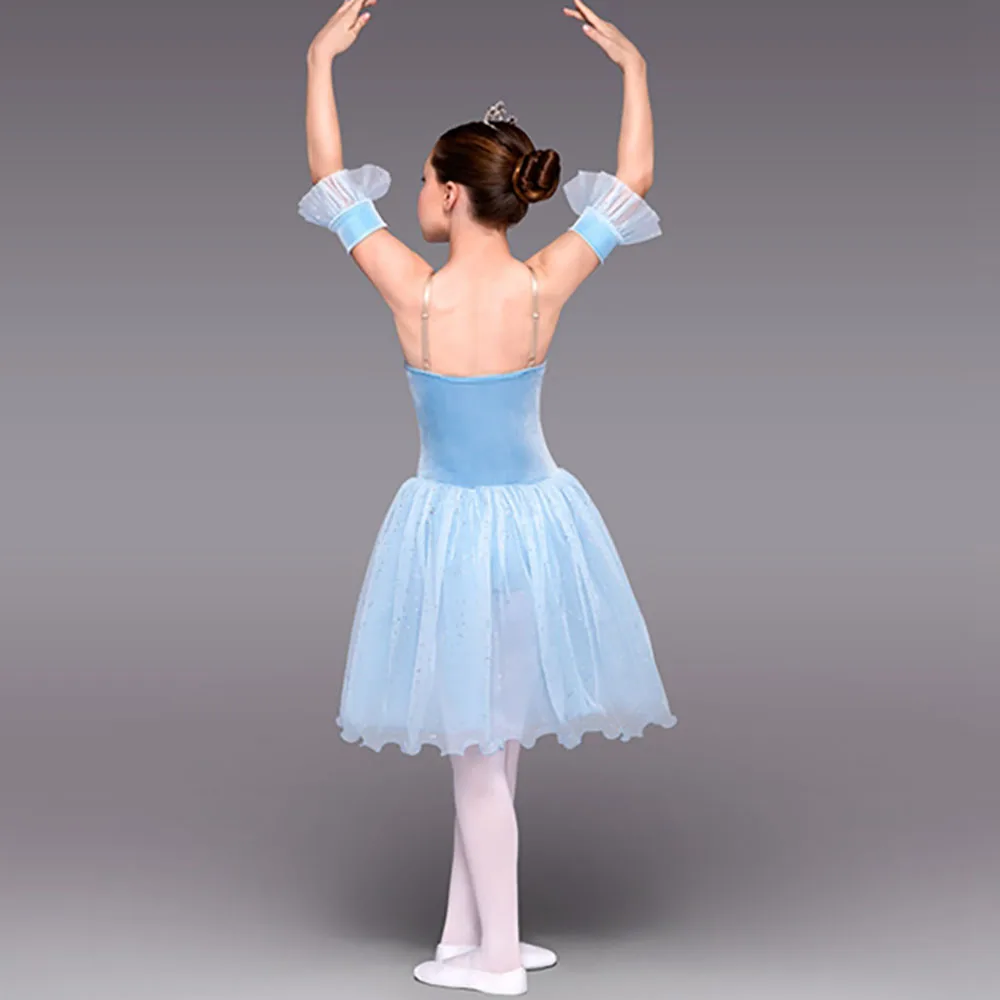 Good Quality Ballet Dance Dresses For Girl Blue Color Fantasia Braces Skirts Children Feminine Schoolgirl Examination Suits B162 |