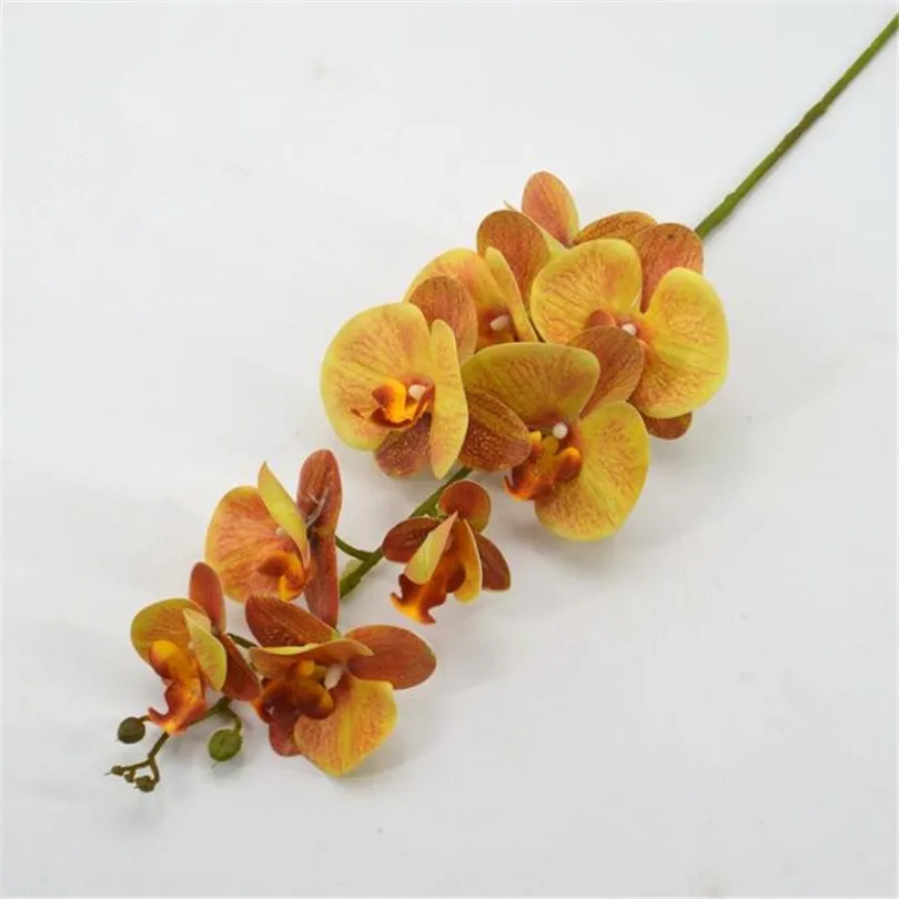 18 шт. настоящие на ощупь орхидеи искусственные Cymbidium PU фаленопсис семь цветов для
