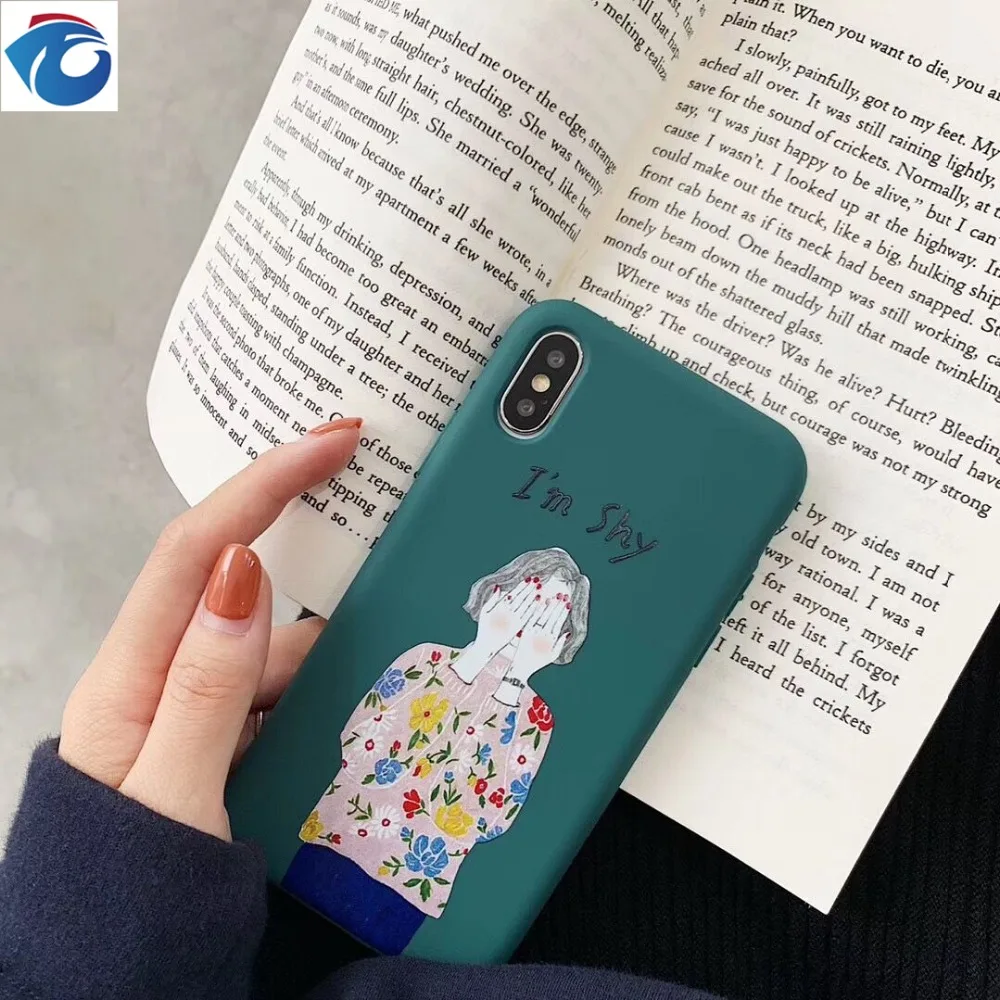 Чехол для мобильного телефона HUANQING Cute shy girl iphone XS Max 6 6S 7 7Plus 8 8Plus мягкий чехол с