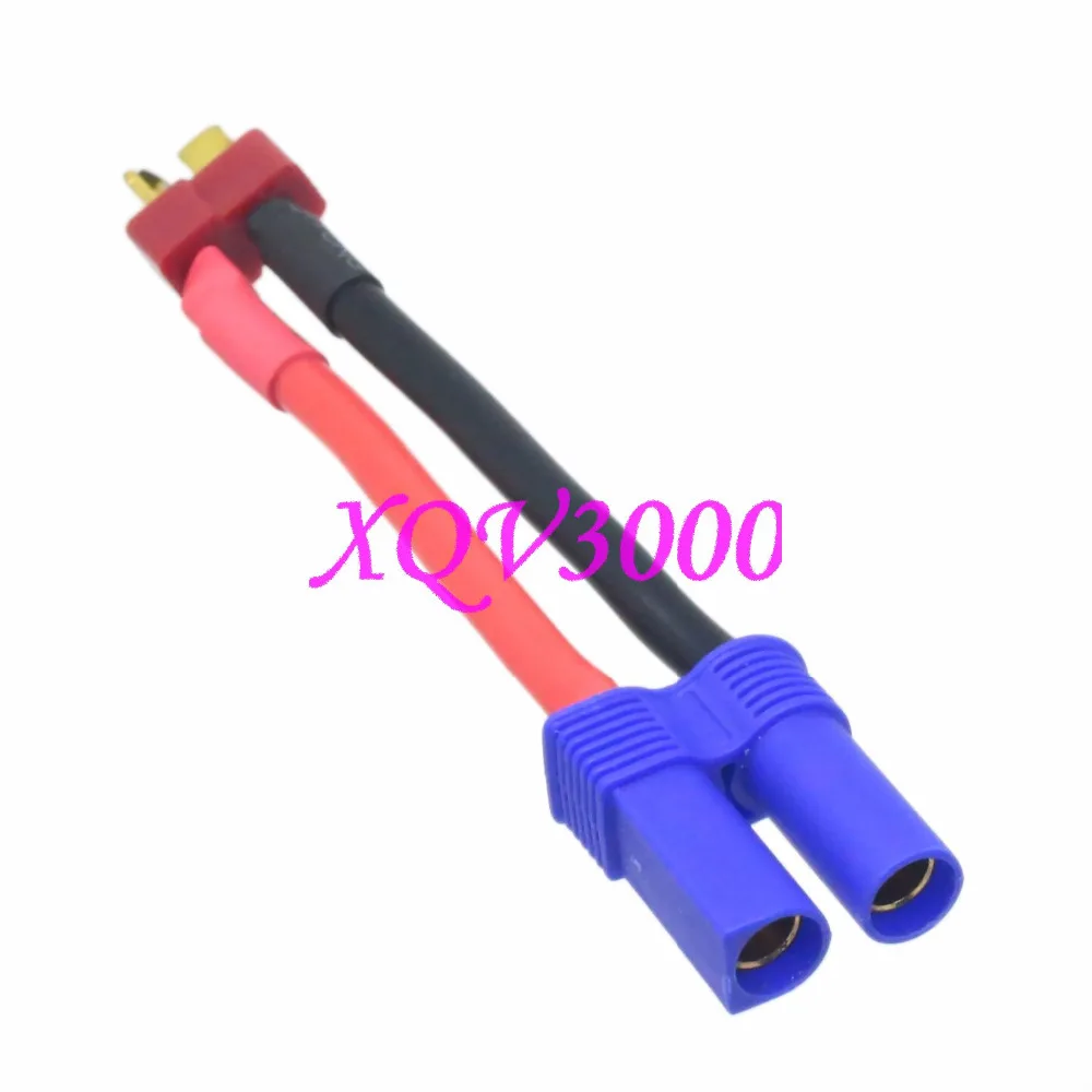 Переходник с Т-образным штекером Losi EC5 на штекер Deans 12AWG провод 5 см для E-Flite Tenergy |