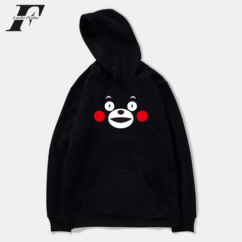 LUCKYFRIDAYF 2018 kawaii Мультфильм Кумамон оверсайз толстовка мужские женские хлопковые