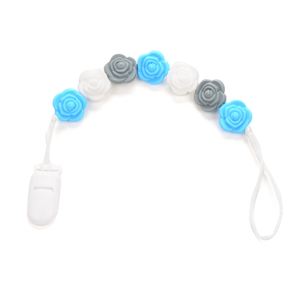 Зажимы для соски-пустышки кулон в виде цветка розы прорезывания зубов короткая