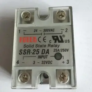 24-380VAC to 3-32VDC 25A/250V SSR-25DA Solid State Relay Module with Plastic Cover in Pakistan