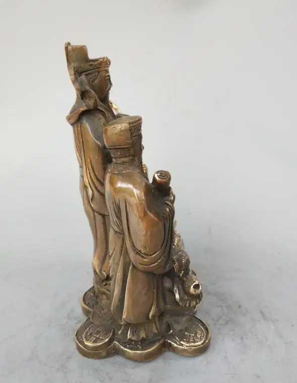 

China's pure brass fu lu shou three Longevity Buddha statue