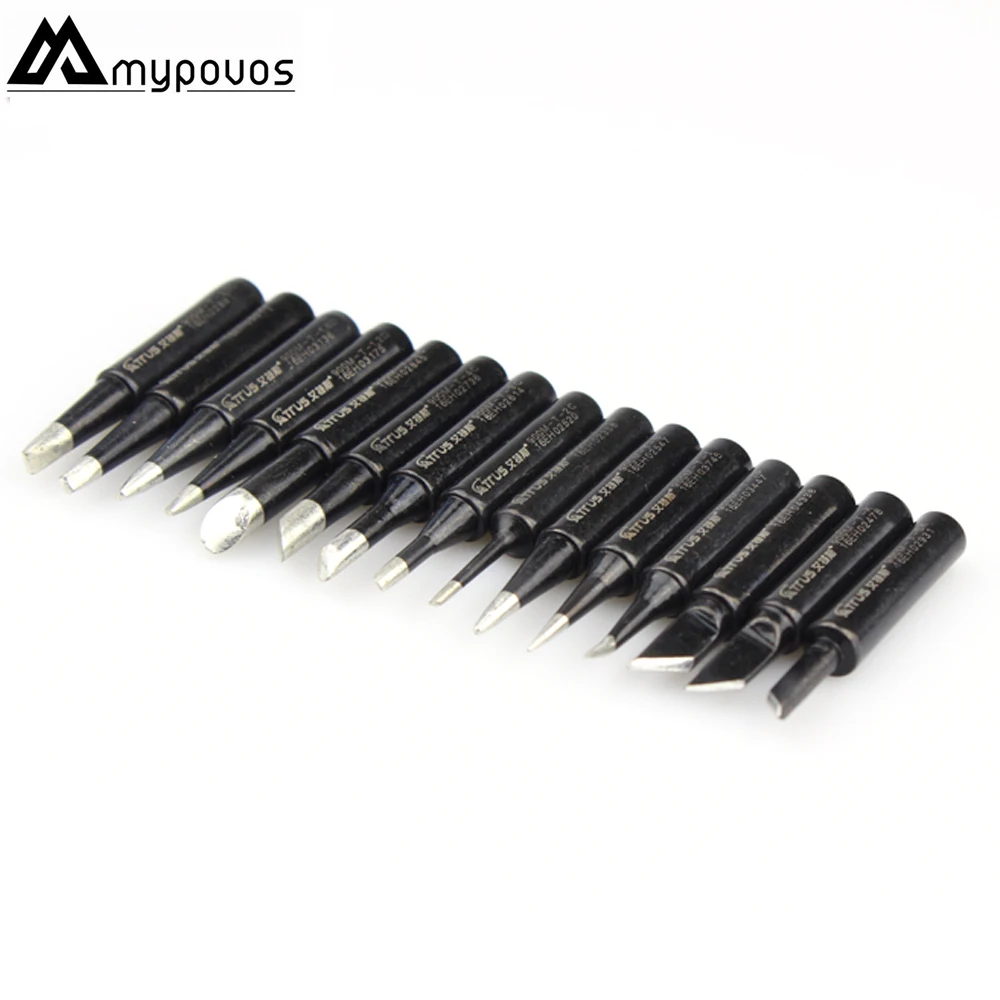 15pcs good quality TRUS BLACK Lead-Free Soldering Solder Iron Tips 900M-T-K 900M-T-I for Hakko 936 fx888 SAIKE 909D/852 CXG 936d