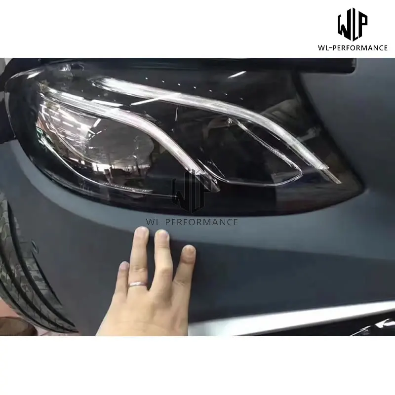 W213 E350 E63 AMG стиль PP Неокрашенный комплект кузова передний задний бампер диффузор для Mercedes-Benz W213 E300 E63 13-16