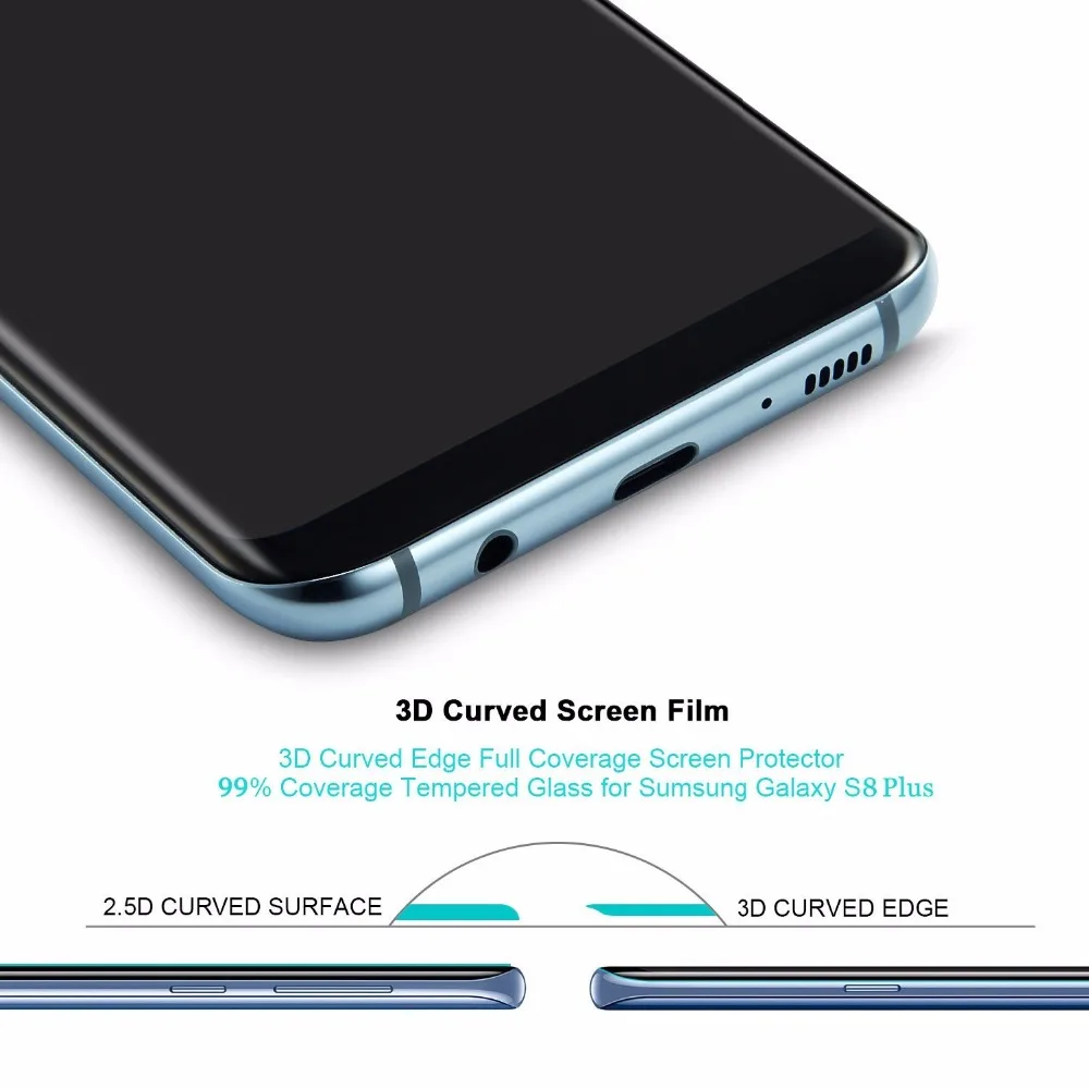 Защитное стекло для Samsung Galaxy S8 S9 Plus закаленное с полным покрытием | Мобильные