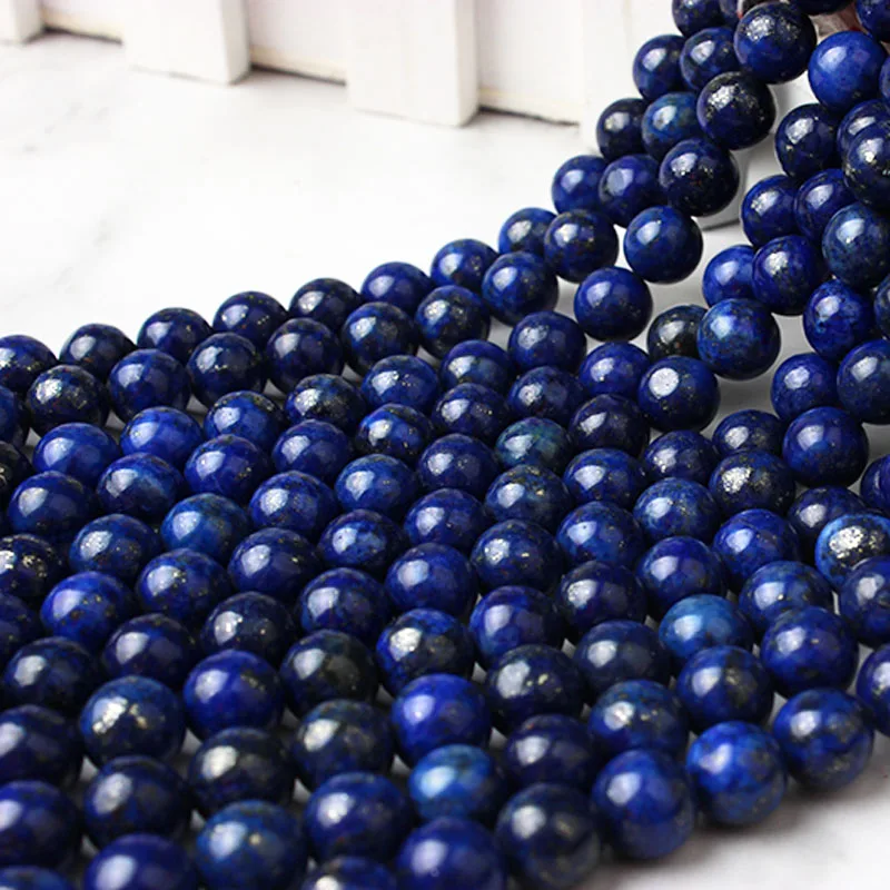 Lapis lazuli LanLi натуральный Лазурит камни разбросанные Круглые бусины 6 8 10 12 мм для женщин бисерный браслет ожерелье DIY Изготовление коллекции - Цвет: Lapis lazuli