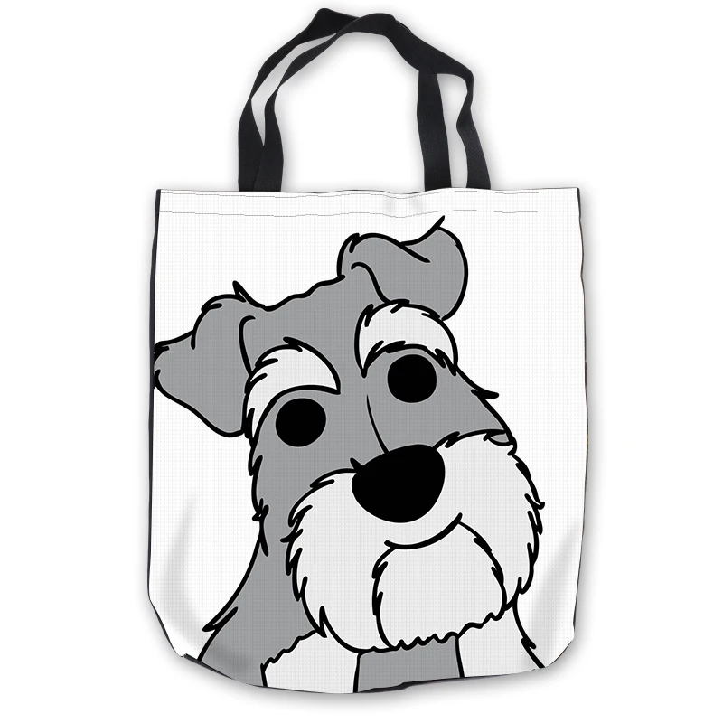 Пользовательские Холст мультфильм собака ToteBags Ручные Сумки хозяйственная сумка
