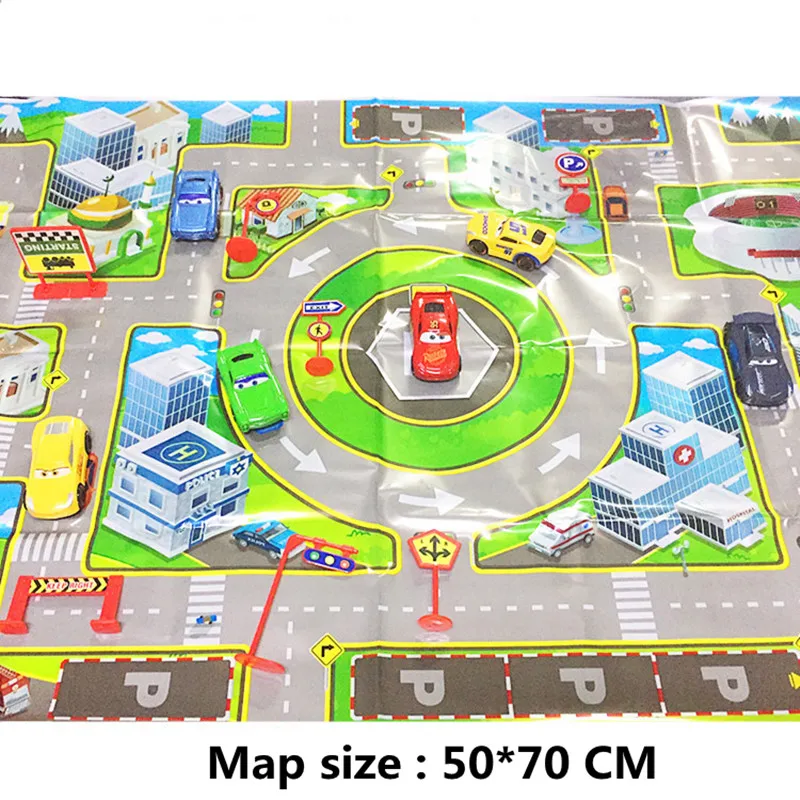 

Diecasts Toy Vehicles Car Lightning Mcqueen suit with six small car container car set Alloy Model Children Toy Gifts