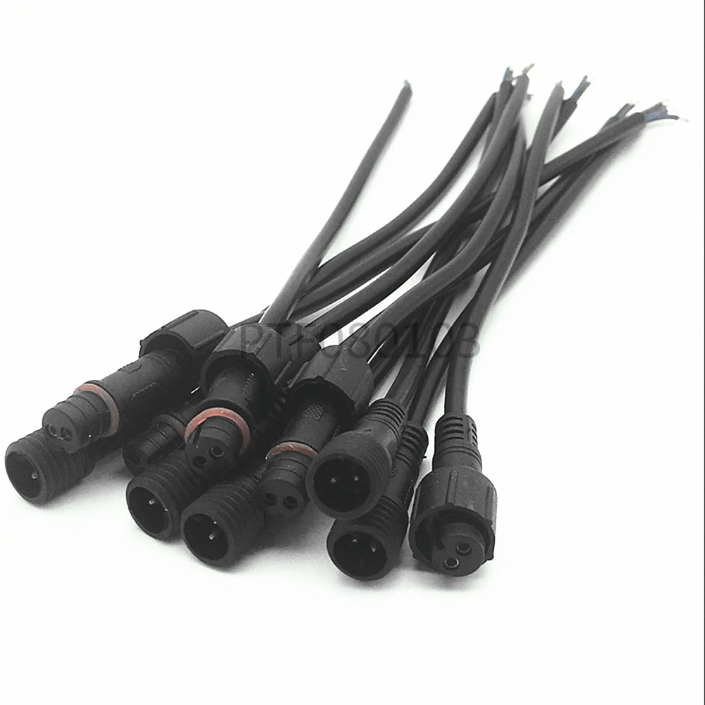 

5 pairs 2pin waterproof cable wires LED Light Strips Male to Female Connector Waterproof Cable 2Pin BLACK