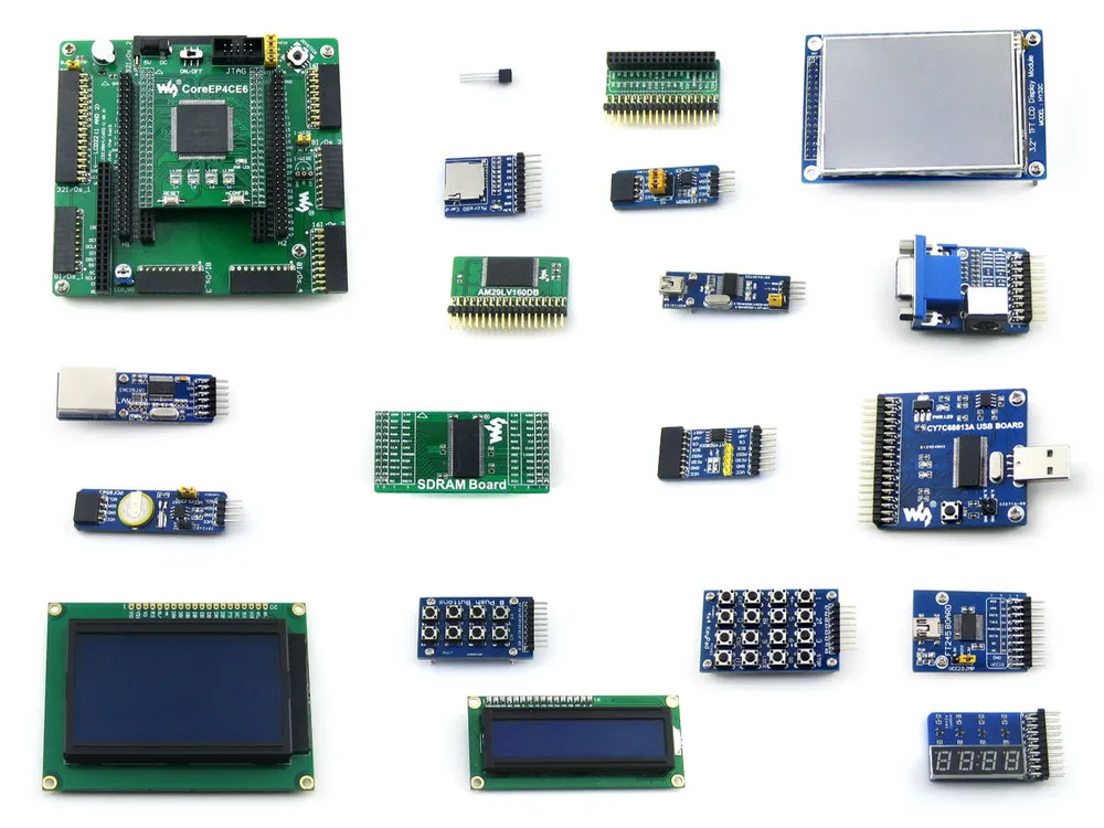 Циклонная плата Altera EP4CE6E22C8N макетная ALTERA Cyclone IV FPGA + 18 комплектов аксессуаров = EP4CE6 C