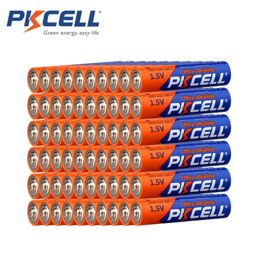 80 шт./лот PKCELL 1 5 V батарея AAA LR03 AM4 E92 щелочная 3A Bateria Baterias сухие батареи|Батарейки| |