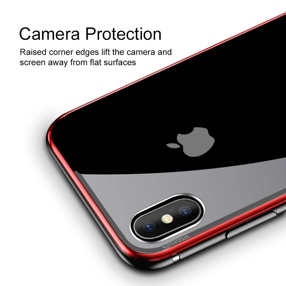 Ascromy Metal Bumper Case For iPhone X Luxury Aluminum Frame Clear Tempered Glass Back Cover Coque XS Max iPhoneX | Мобильные
