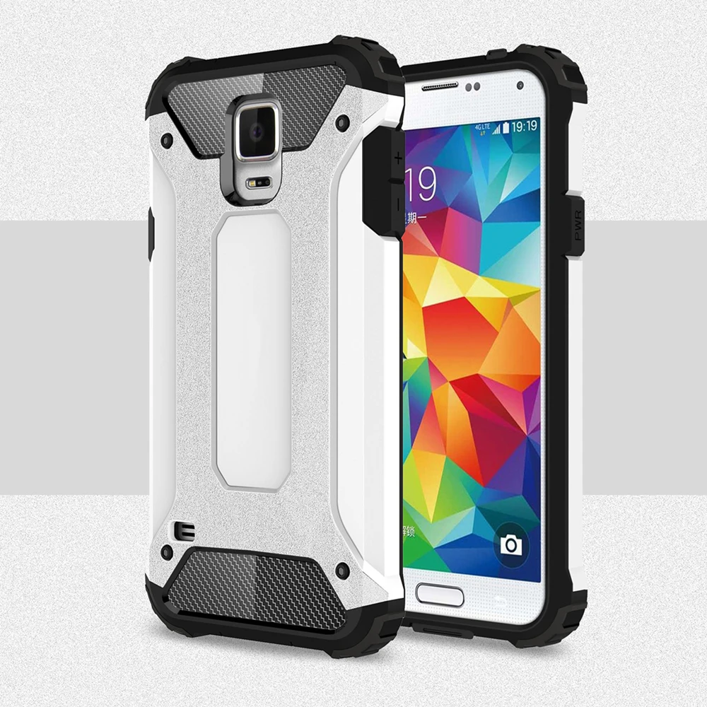 White Чехол для samsung Galaxy S5, противоударный прочный защитный чехол для samsung S5, силиконовый чехол-бампер для телефона samsung S5 G900F < - Цвет: White