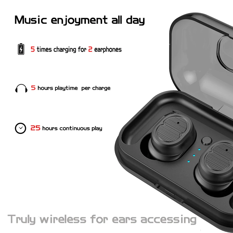 McGeSin Bluetooth Беспроводные наушники с сенсорным управлением наушники TWS Hi-Fi стерео звук гарнитура с зарядным устройством для телефона с микрофоном