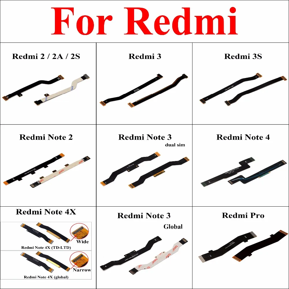 ChengHaoRan 1 шт LCD Conector гибкий кабель для материнской платы XIAOMI Redmi 2 2A 2S 3 3S Note2 Note3 Note4 4X Pro