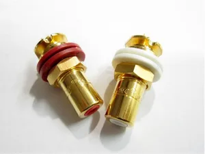 1 Pair US CMC 816 RCA Socket Lotus Socket 24K Gold-Plated Oxygen-Free Copper Receptacle High Performance RCA Terminal Sockets