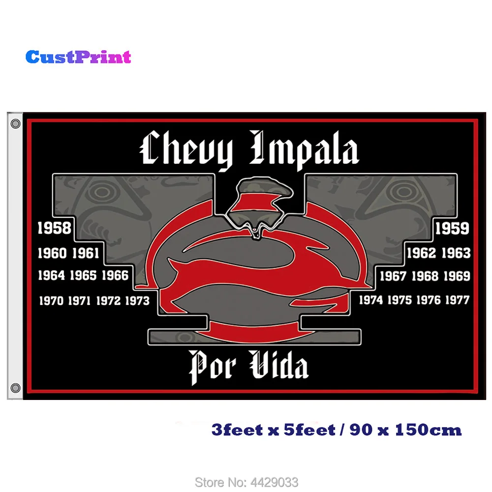 Chevy impala флаг 3Ft x 5Ft полиэфирные флаги w/2 Никель втулки двойной прошитый баннер
