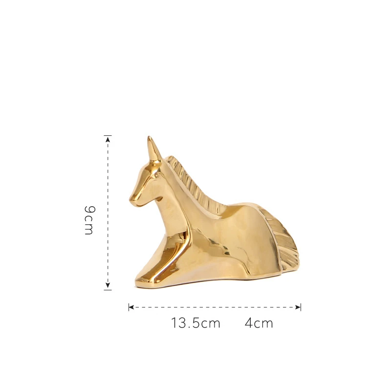 unicorn Скандинавское золотое покрытие керамические ремесла украшение для животного простое украшение для дома гостиной ТВ шкаф настольное украшение подарок - Цвет: unicorn